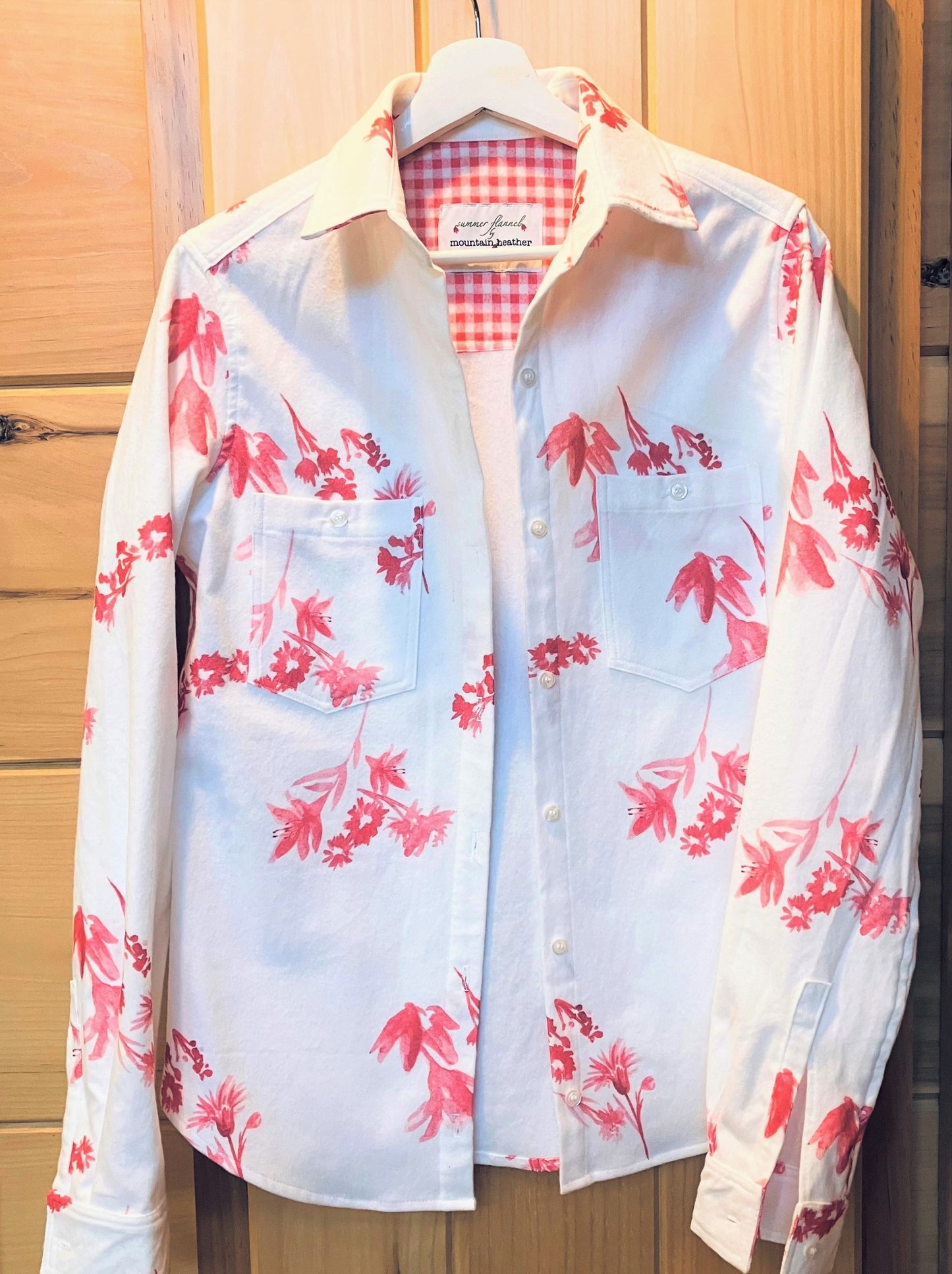 Floral in Coral Women's Flannel Shirt